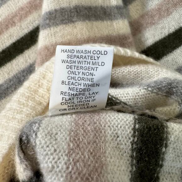 NWT 41 Hawthorn 100% Cashmere stripped Scoop Neck Sweater Shirt Old Money 1X - Picture 5 of 8